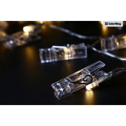 POŠKOZENÝ OBAL - COLORWAY LED fotokolíčky / 40 LED / délka 4,2 m / teplá bílá/ napájení 3x AA