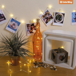 POŠKOZENÝ OBAL - COLORWAY LED fotokolíčky / 40 LED / délka 4,2 m / teplá bílá/ napájení 3x AA