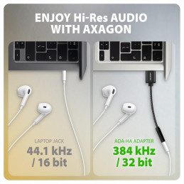 AXAGON miniaturní USB-A zvukovka / ADA-HA/ 384kHz / 32Bit DAC / kabel 10cm