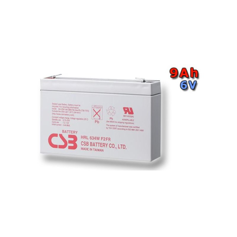 CSB Náhradní baterie 6V - 9Ah HRL634W F2