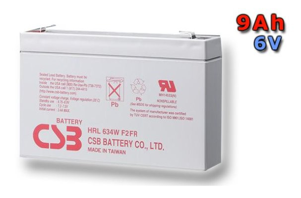 CSB Náhradní baterie 6V - 9Ah HRL634W F2