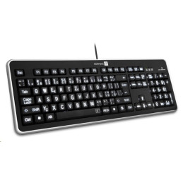 CONNECT IT LED bíle podsvícená klávesnice s VELKÝM fontem, USB