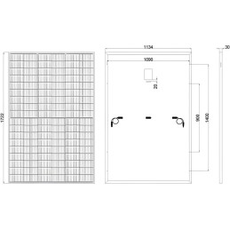 ELERIX ESM-450T solární panel celočerný, TOPCon N type, Mono, Half Cut 450Wp, 108 článků