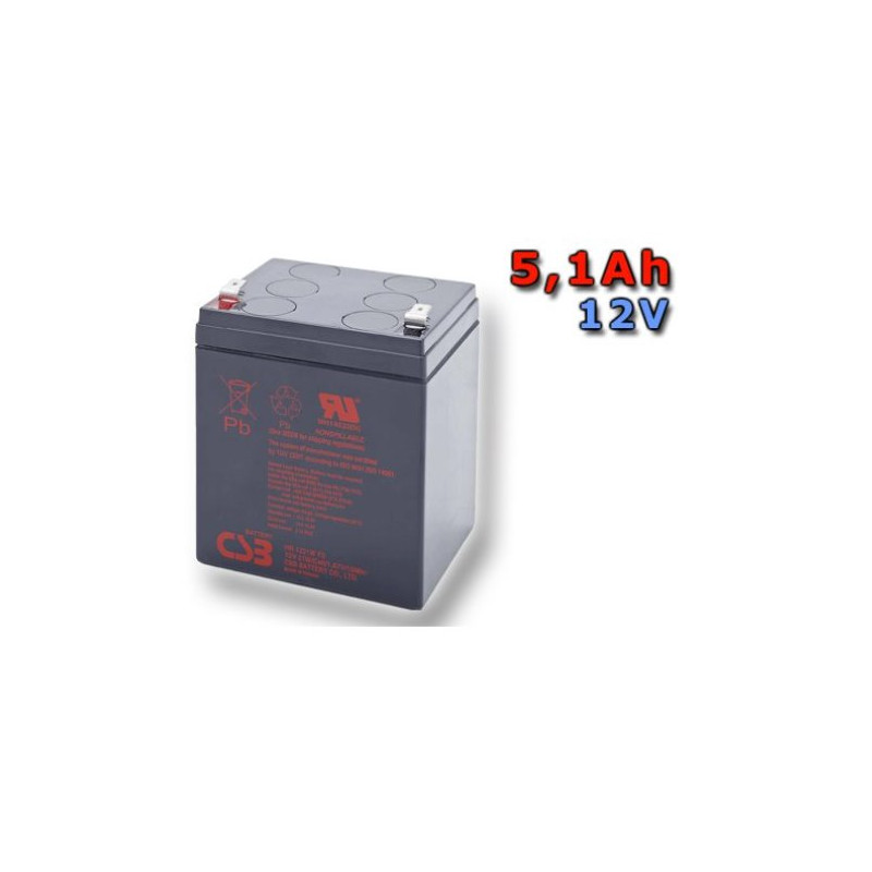 CSB Náhradni baterie 12V - 5,1Ah HR1221W F2 - kompatibilní s RBC29/30/43/44/117/118