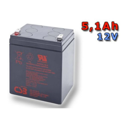 CSB Náhradni baterie 12V - 5,1Ah HR1221W F2 - kompatibilní s RBC29/30/43/44/117/118