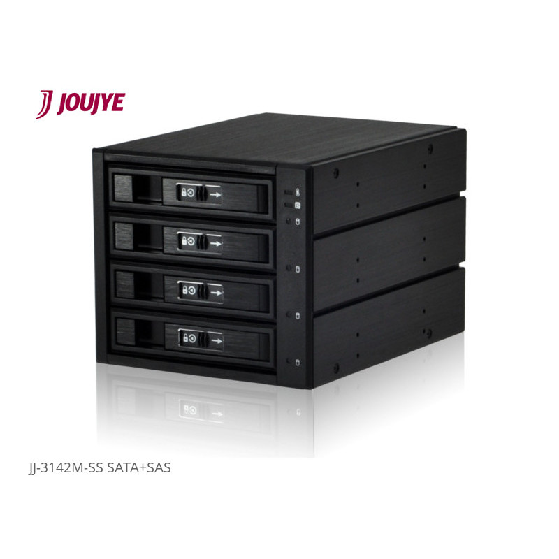 Jou Jye Backplane pro 3.5" (2,5") 4x SATA/SAS HDD do 3x 5,25" black