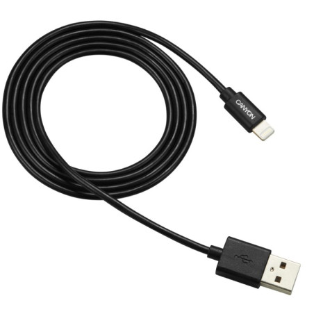 CANYON nabíjecí kabel Lightning MFI-1, kompaktní, Apple certifikát, délka 1m, černá