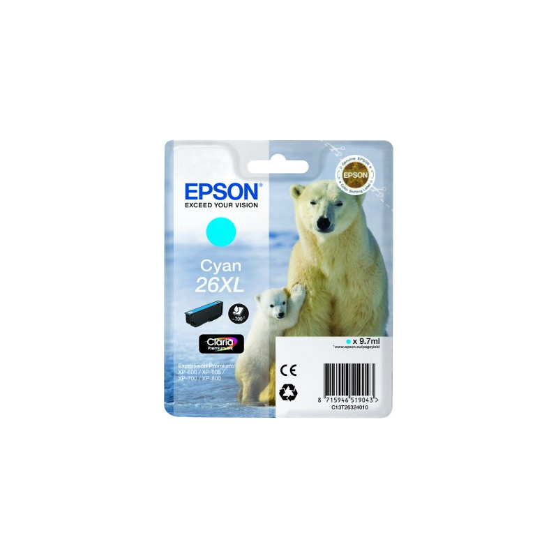 Epson inkoust XP-600/XP-700/XP-800 cyan XL