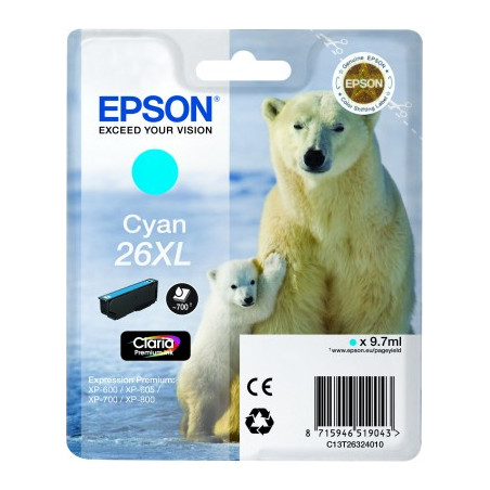 Epson inkoust XP-600/XP-700/XP-800 cyan XL