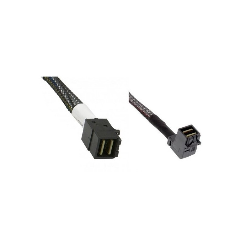 INTEL 730mm and 800mm cable with straight SFF8643 to right angle SFF8643 connectors
