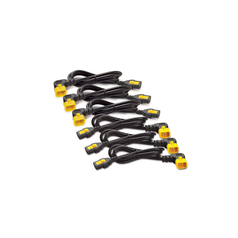 APC Power Cord Kit (6 ea), Locking, C13 to C14 (90 Degree), 1.2m