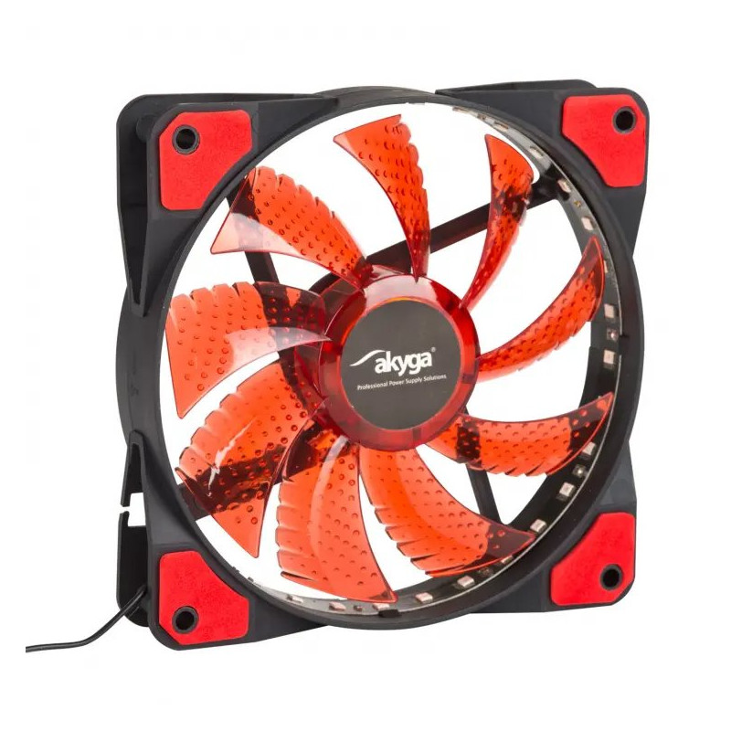 Akyga Ventilátor 120mm MOLEX 4 LED, červená