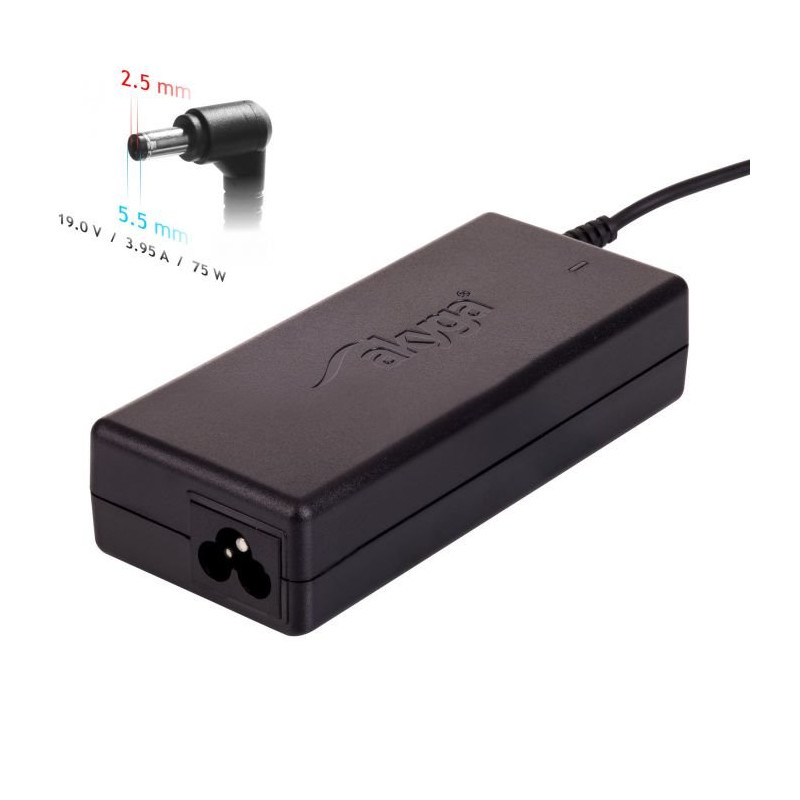 Akyga Nabíječka na notebook 19V/3.95A 75W 5.5x2.5 mm pro TOSHIBA