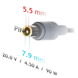 Akyga Nabíječka na notebook 20V/4.5A/90W 7.9x5.5 mm + pin pro LENOVO
