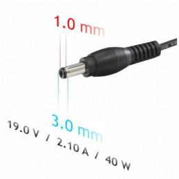 Akyga Nabíječka na notebook 19V/2.1A 40W 3.0x1.0 mm pro SAMSUNG