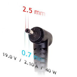 Akyga Nabíječka na notebook 19V/2.1A 40W 2.5x0.7mm pro ASUS
