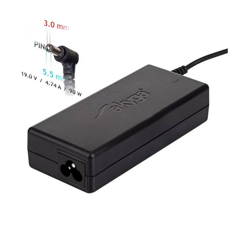 Akyga Nabíječka na notebook 19V/4.74A/90W 5.5x3.0 mm + pin pro SAMSUNG