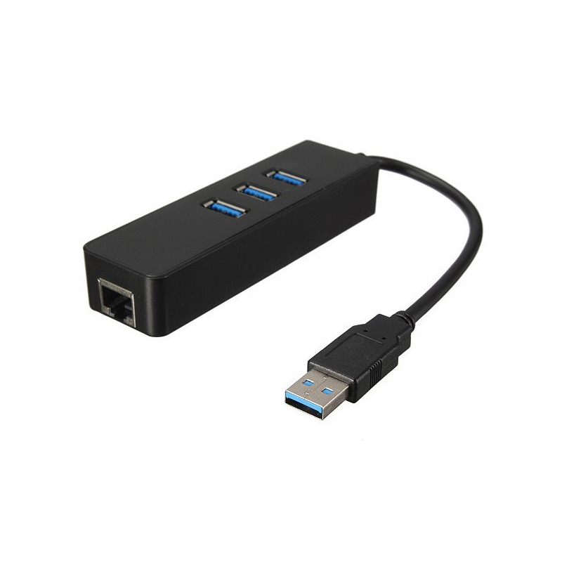Akyga Hub USB 3.0 3-porty + RJ45