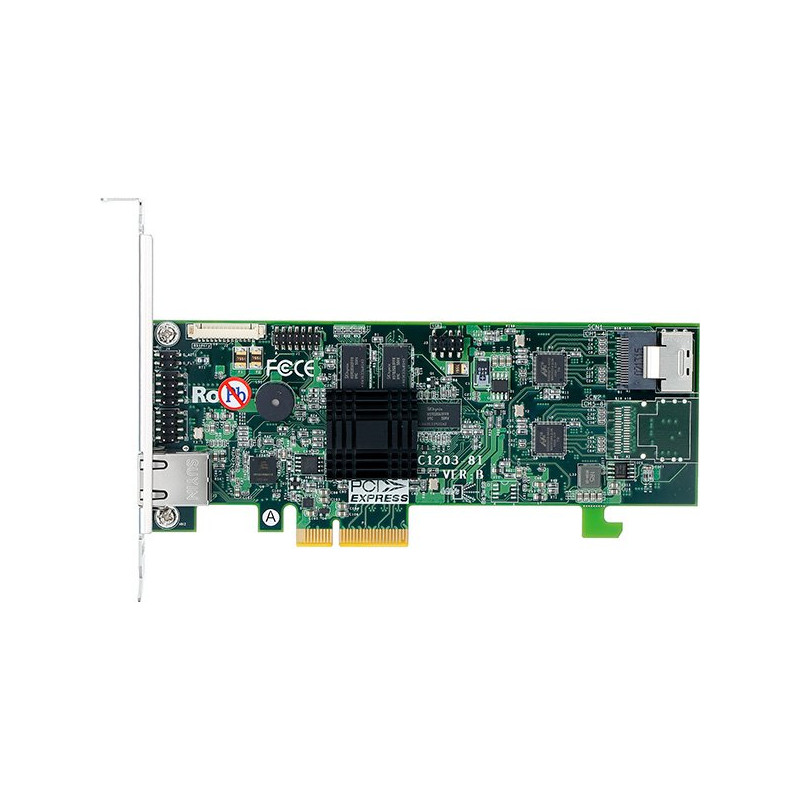 ARECA 4-port 6Gb/s SATA PCIe 2.0 x4, RAID 0/1/1E/3/5/6/10/30/50/60/Single Disk/JBOD, 512MB Cache, 1x SFF-8087,LP
