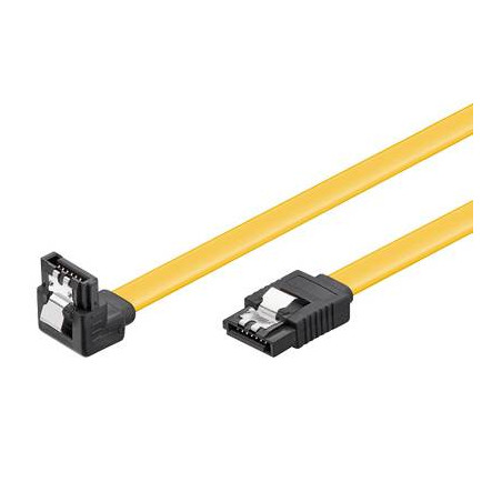 PremiumCord 0,2m SATA 3.0 datový kabel 1.5GBs / 3GBs / 6GBs, kov.západka, 90°