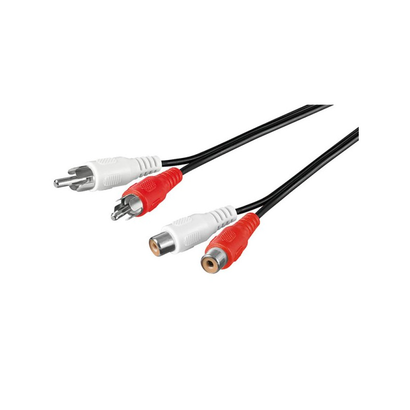 PremiumCord Kabel 2x Cinch-2x Cinch, M/F 2m