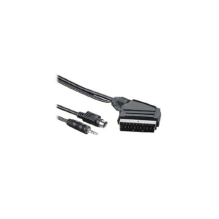 PremiumCord Kabel S-video+ 3,5mm stereojack na SCART 2m + kondenzátor