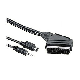 PremiumCord Kabel S-video + 3,5mm stereojack na SCART 5m + kondenzátor