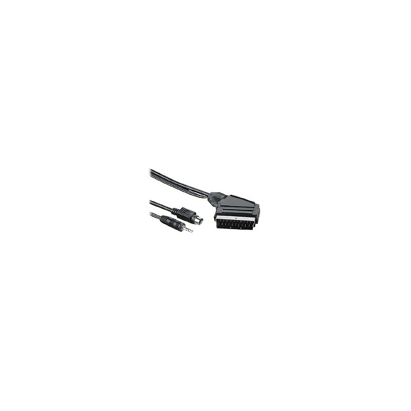 PremiumCord Kabel S-video + 3,5mm stereojack na SCART 5m + kondenzátor