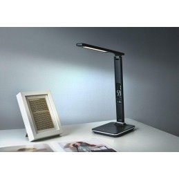IMMAX LED stolní lampička Kingfisher/ 9W/ 450lm/ 12V/1A/ 3 různé barvy světla/ sklápěcí rameno/ USB/ černá