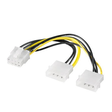 PremiumCord Redukce napájecí 2x5.25" Molex - 8 pin pro PCI-E grafické karty