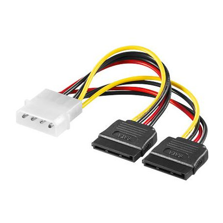 PremiumCord Napájecí adaptér kabelový 5,25" na 2x S-ATA