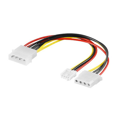 PremiumCord Kabel napájecí HDD 5,25"-5,25"+3,5"