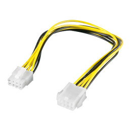 PremiumCord Prodloužení napájecího kabelu, 8 pinů, délka 28cm