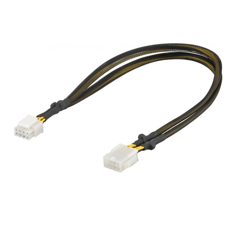 PremiumCord Prodloužení napájecího kabelu, 8 pinů, délka 44cm
