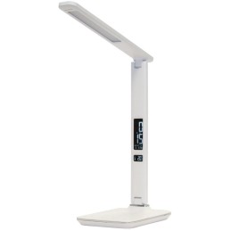 IMMAX LED stolní lampička Kingfisher/ 9W/ 450lm/ 12V/1A/ 3 různé barvy světla/ sklápěcí rameno/ USB/ bílá
