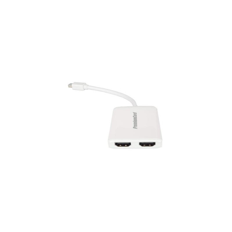 PremiumCord adaptér mini DisplayPort - 2x HDMI splitter, rozlišení 3D, 4K*2K@60Hz