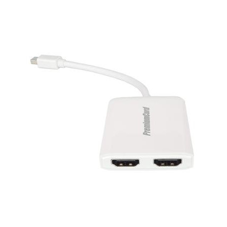 PremiumCord adaptér mini DisplayPort - 2x HDMI splitter, rozlišení 3D, 4K*2K@60Hz