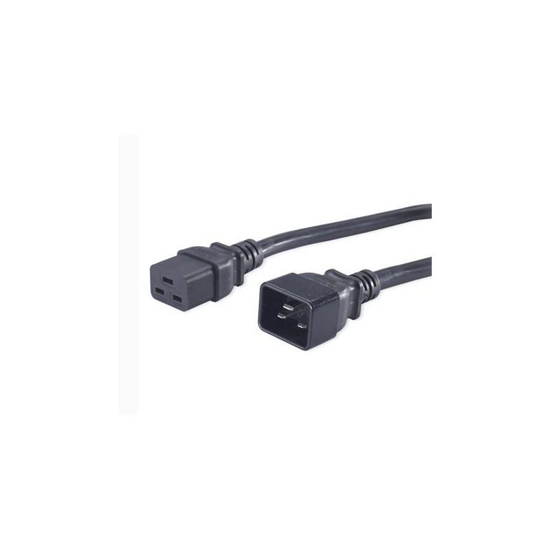 PremiumCord Kabel síťový prodlužovací 230V 16A 1,5m, konektory IEC 320 C19 - IEC 320 C20