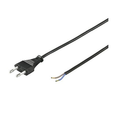 PremiumCord Flexo kabel síťový dvoužilový 230V s vidlicí 2m černý