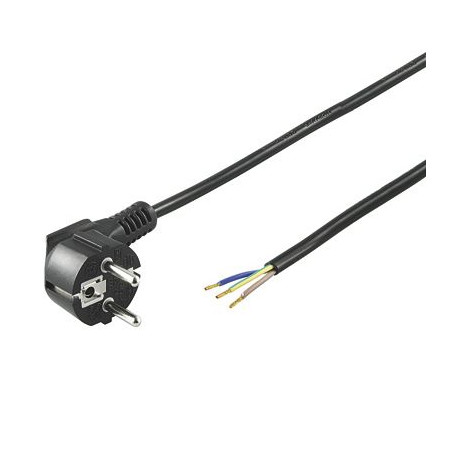 PremiumCord Flexo kabel síťový třížilový 230V s úhlovou vidlicí 2m černá