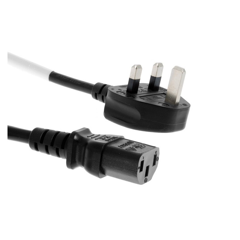 PremiumCord Kabel síťový 230V k počítači 2m se zástrčkou pro Velkou Británii