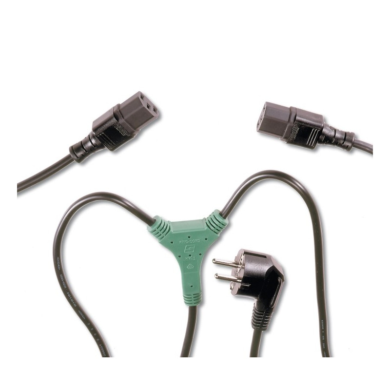 PremiumCord Kabel síťový 230V, Y-kabel přívodní M-2x F