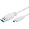 PremiumCord Kabel USB 3.1 typ C/male - USB 3.0  A/male/ 2m/ bílý