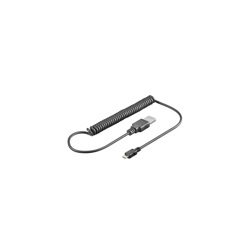 PremiumCord Kabel micro USB 2.0, A-B 1m - kroucený 50cm až 100cm