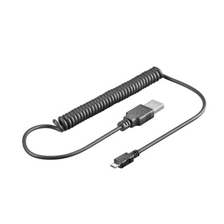 PremiumCord Kabel micro USB 2.0, A-B 1m - kroucený 50cm až 100cm