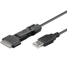 PremiumCord USB 2.0 propojovací kabel 3v1 s konektorem USB mini/micro/Apple 1m