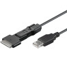 PremiumCord USB 2.0 propojovací kabel 3v1 s konektorem USB mini/micro/Apple 1m