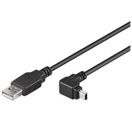 PremiumCord Kabel USB 2.0, A-B mini, 5pinů, konektor do úhlu 90°, 1.8m