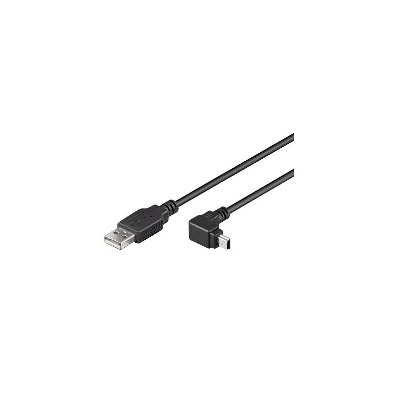 PremiumCord Kabel USB 2.0, A-B mini, 5pinů, konektor do úhlu 90°, 1.8m