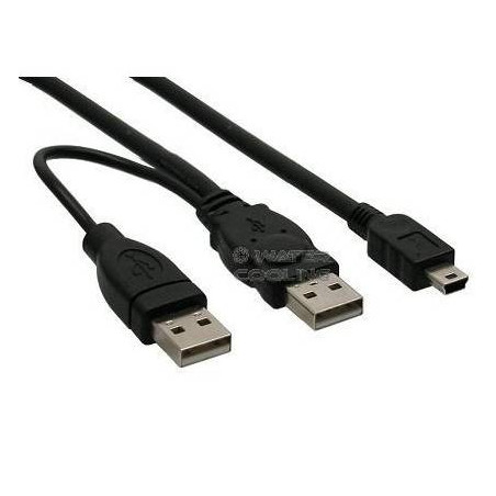 PremiumCord USB 2.0 napájecí Y kabel A/M + A/M -- A/M mini 0.4m + 0.5m